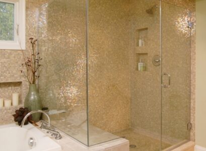 bathroom-ideas-glass-shower-tiles-mosaic-tiles-peach-color