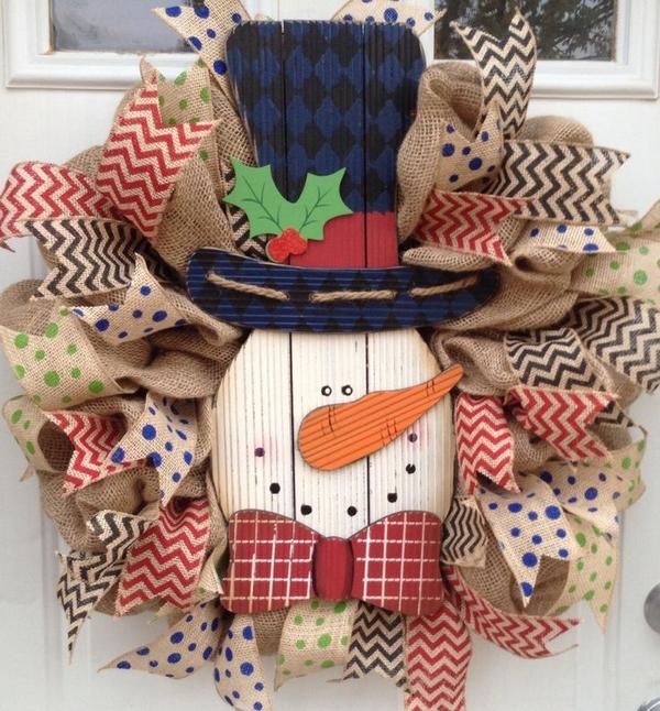 burlap-ideas-christmas-wreaths-door decoration