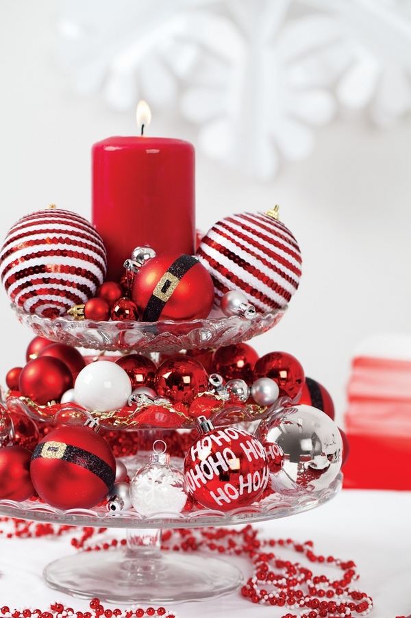  table decorating ideas table centerpiece red ornaments