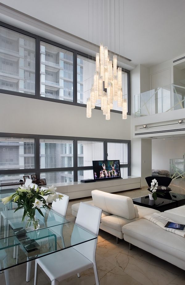 ideas LED chandeliers modern living room furniture