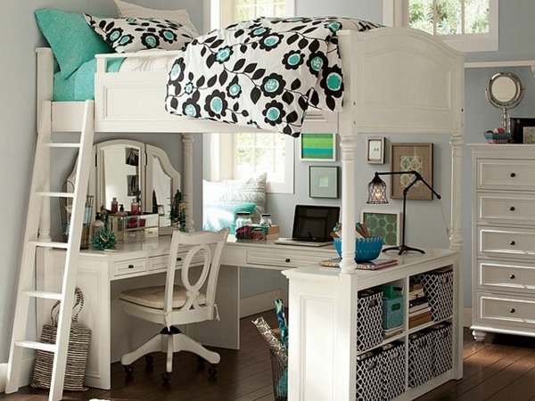 cool bunk beds design dressing table desk storage space teen girl bedroom furniture
