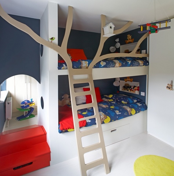 cool bunk beds designs kids room furniture creative wooden ladder tree