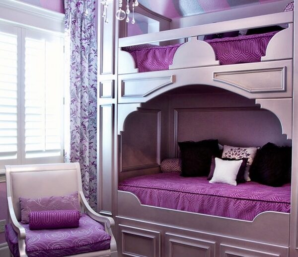 creative-bedroom-decorating-ideas-teenage-girls-super-cool-bunk-beds-purple-shades