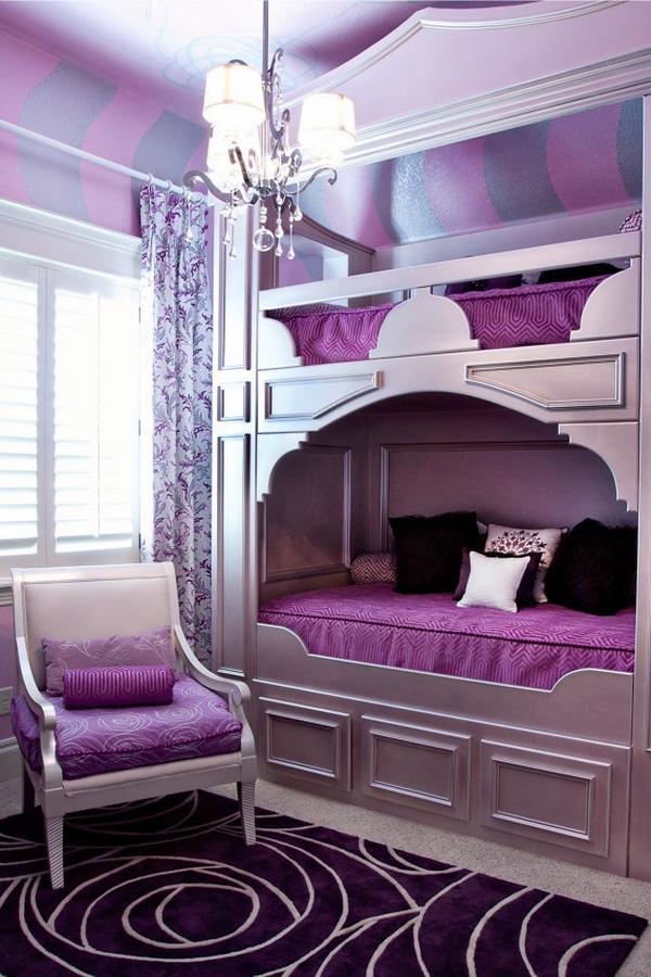 creative bedroom decorating ideas teenage girls super cool bunk beds purple shades