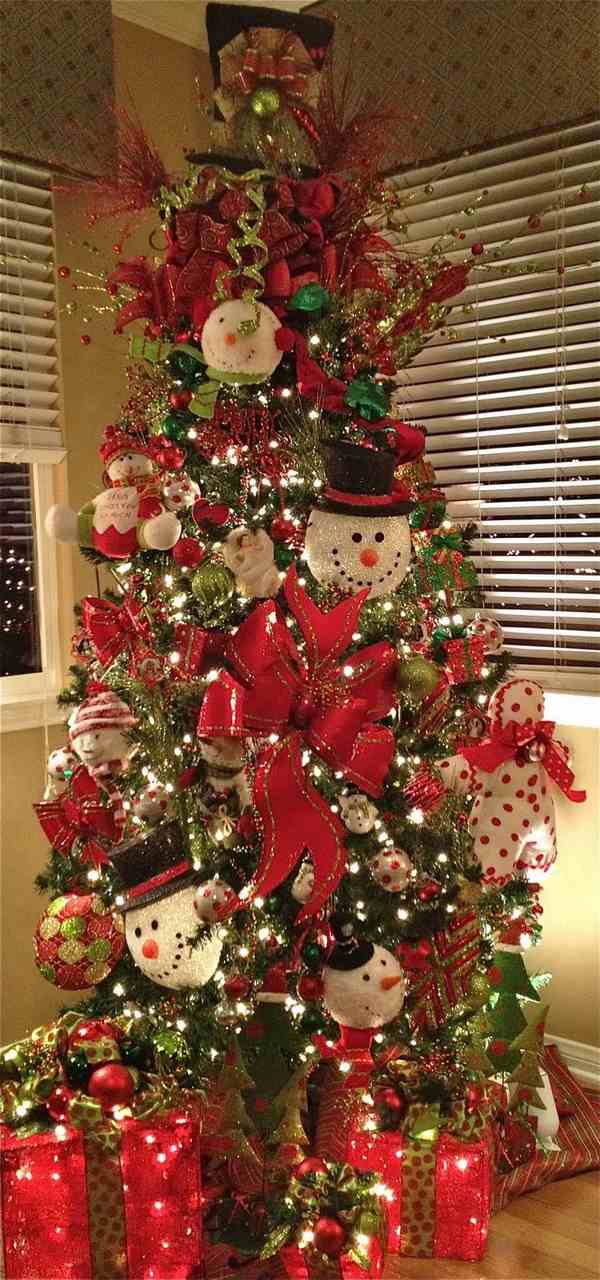 dazzling decorated trees pictures traditional colors white red green