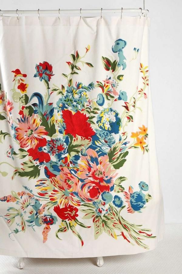 designer shower curtains ideas floral motifs bathroom decorating tips