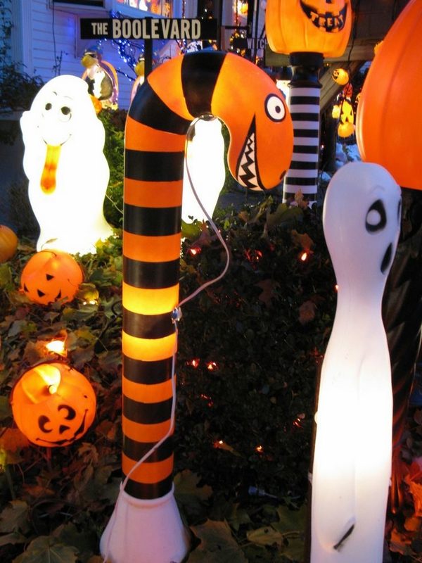 halloween-inflatable-decor-easy-garden-decoration-ideas-ghosts pumpkins