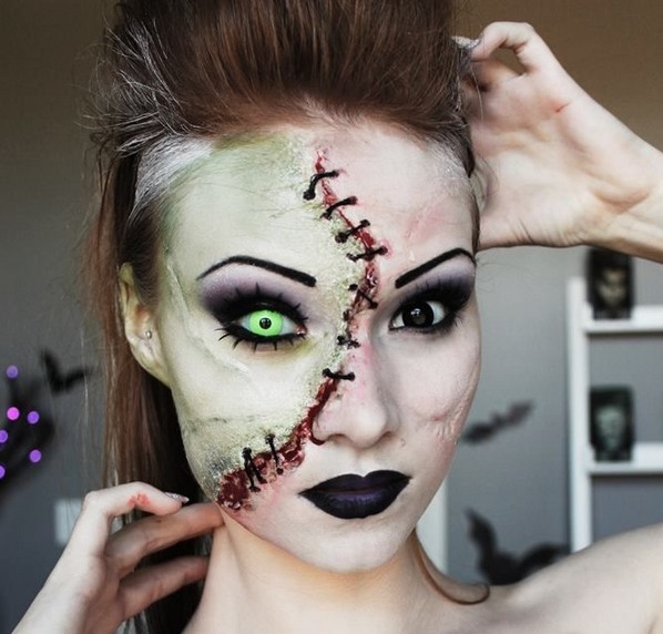 green lenses halloween-contact-lenses-halloween-make-up-green-lenses