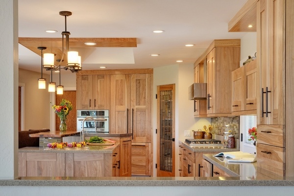 hickory kitchen cabinets kitchen design ideas light color shade wood pendant lights