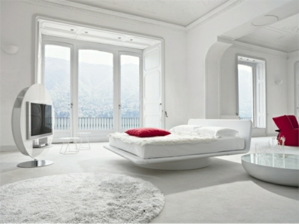  ideas white furniture red accents minimalist bedroom design