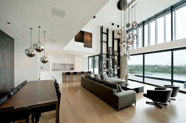modern chandelier metal living room glass balls
