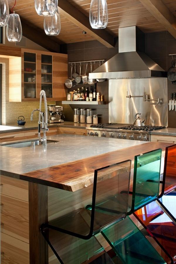 modern-kitchen-design-hickory-cabinets-stainless-steel-appliances-plastic-chairs