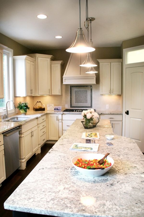 modern kitchen ideas white cabinets bianco romano granite countertops kitchen island pendants