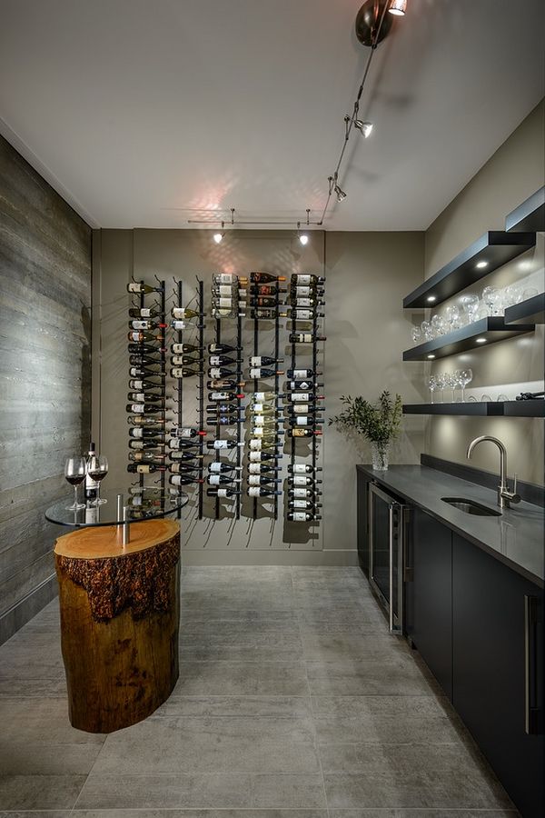 modern wall mounted wine storage ideas