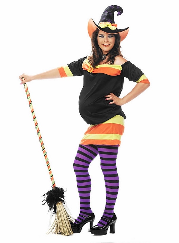 cute witch with broom