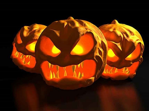 scary pumpkin faces halloween decorating ideas