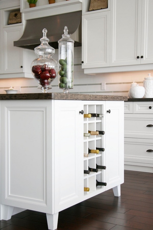 small kitchen space saving furniture built in wine storage space