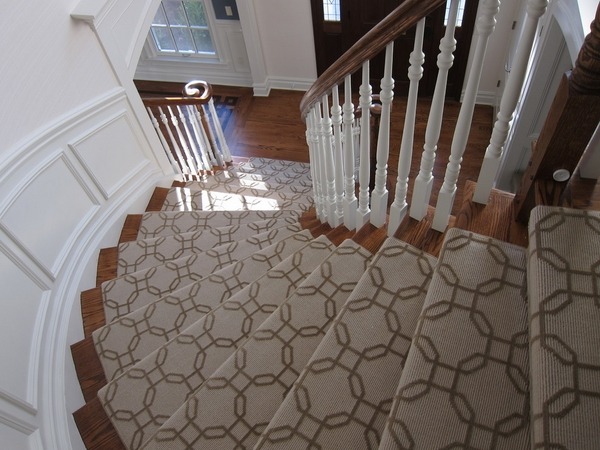 stair runners with geometric pattern hardwood flooring white wainscoating