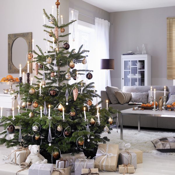 stylish christmas tree decoration gold crystal ornaments