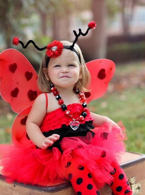 sweet infant girl  lady bug