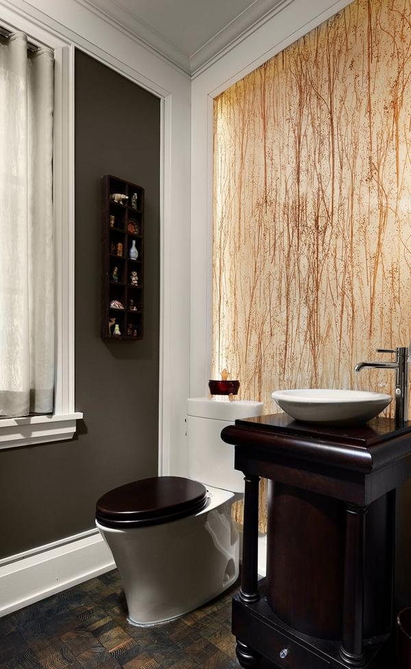 unique bathroom designs black furniture translucent panel decorative wall