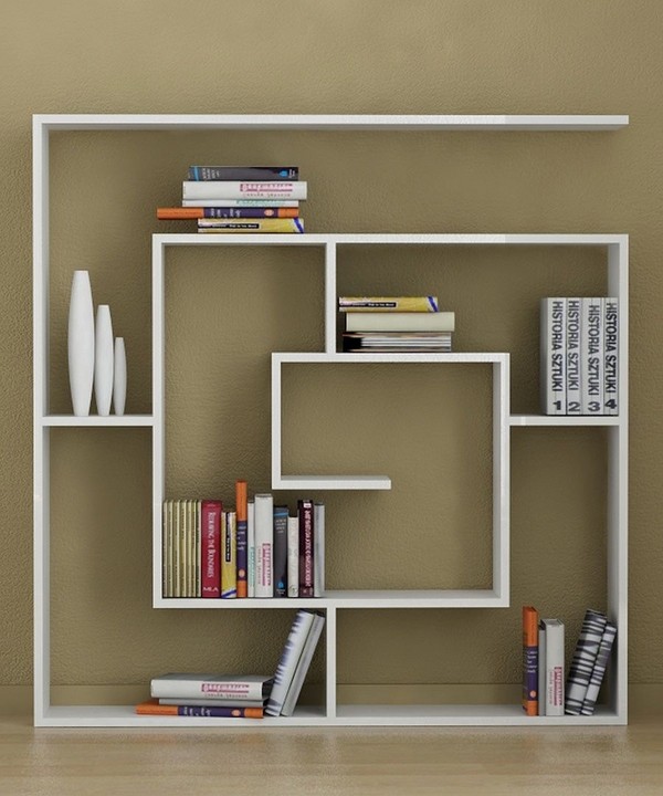 white floating shelf wall bookshelves living room furnishing design