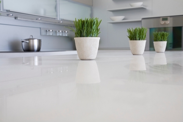 white quartz countertop contemporary kitchen design