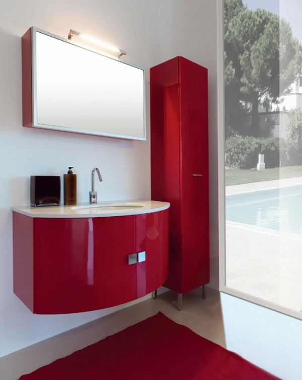 furniture red mirror cabinets ideas modern practical compact