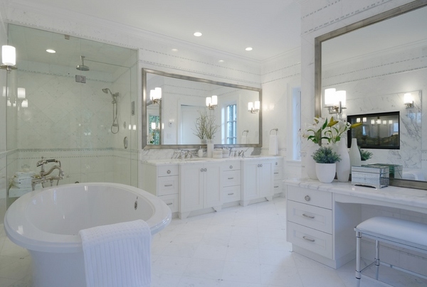 vanity mirror free standing tub walk in shower