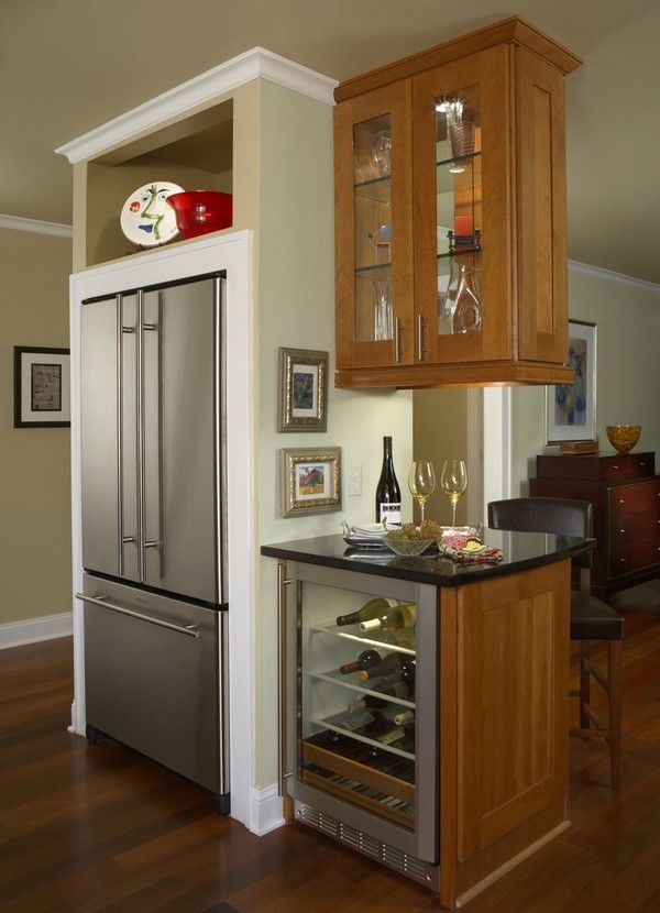 Contemporary kitchen design cooler cabinet