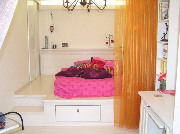 Contemporary teen room platform bed idea storage space