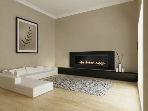Cool modern living room interior design white sectional sofa 