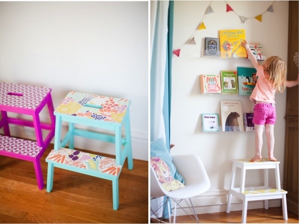 DIY-colorful-step-stools-paint-wallpaper-kids-crafts
