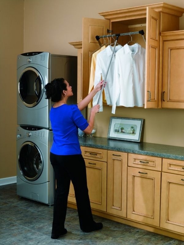 Laundry room clothes storage cabinets