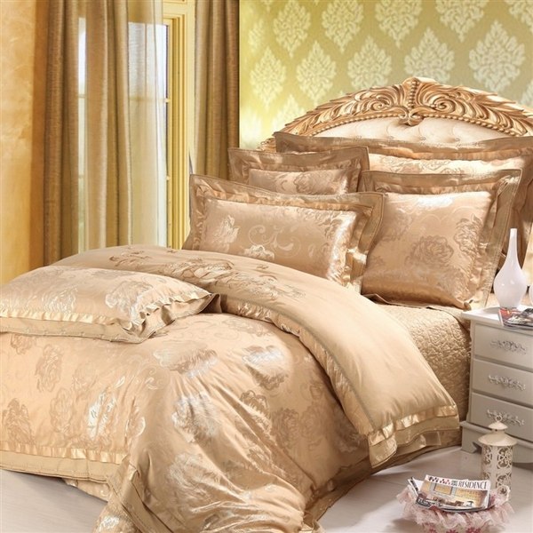 bedding cover sets gold beige color white cabinet
