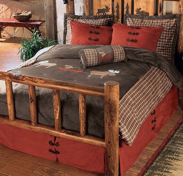 Moose bedding set rustic bedroom design ideas