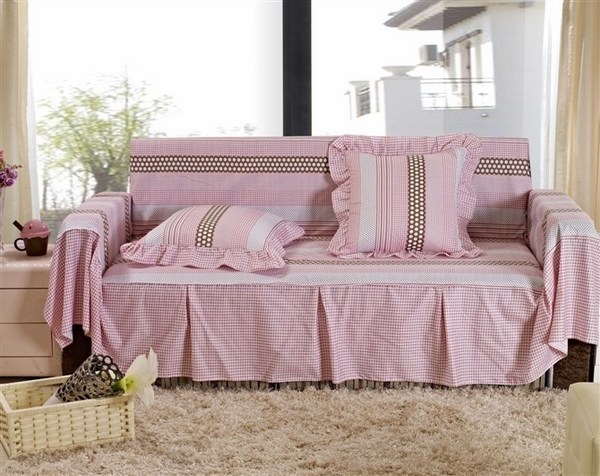 Rustic cotton double cover sofa set decorative cushions