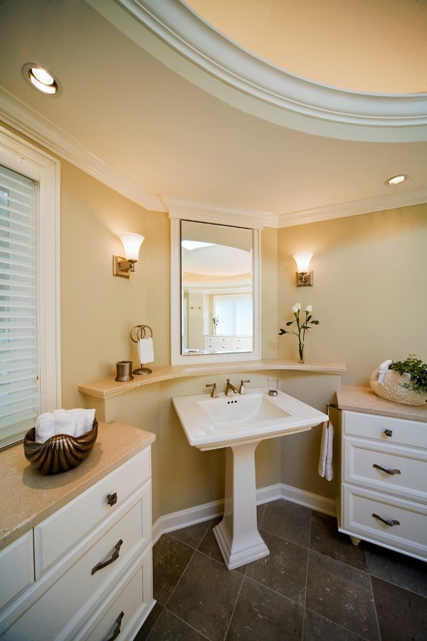 Traditional bathroom sink pedestal vanity cabinets