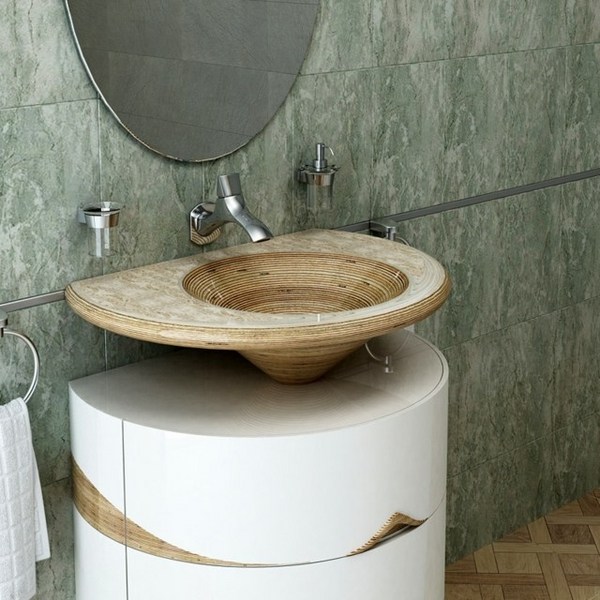 Vanity vessel sink wood modern furniture elegant stylish 
