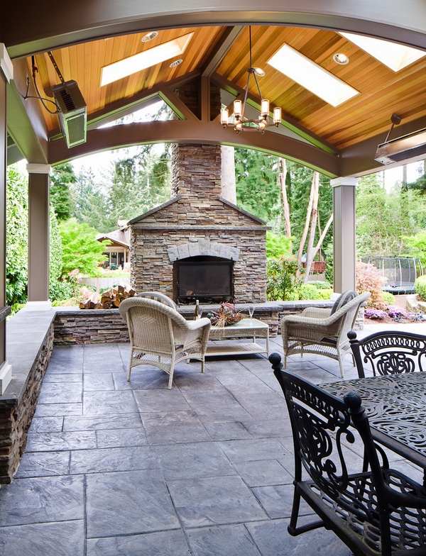 advantages stamped patio flooring patio design fireplace iron furniture