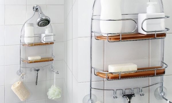 bathroom accessories stainless steel wood shower shelves