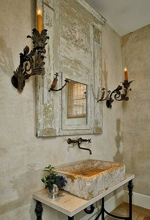 ideas vintage style stone vessel sink decorative wall sconces