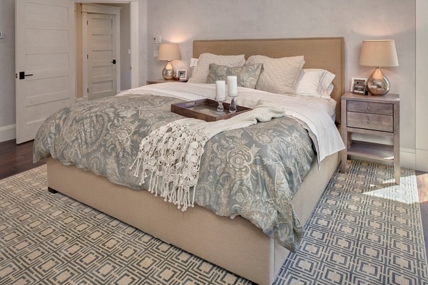 bedroom carpet idea wool rug stylish bedding set