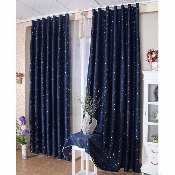 bedroom curtains navy blue