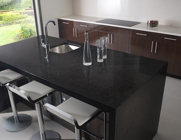 black silestone countertop kitchen island modern kitchen design