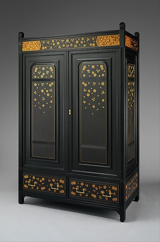 black wardrobe armoire gold decoration bedroom furniture ideas