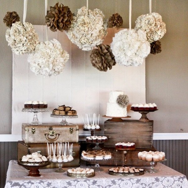 buffet decorating ideas color palette white beige brown