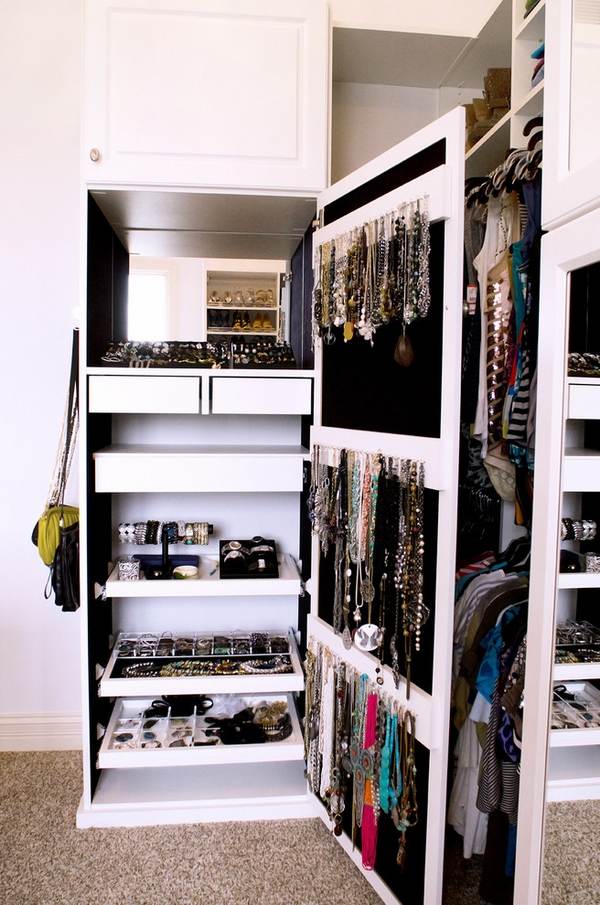 built in walk in closet design