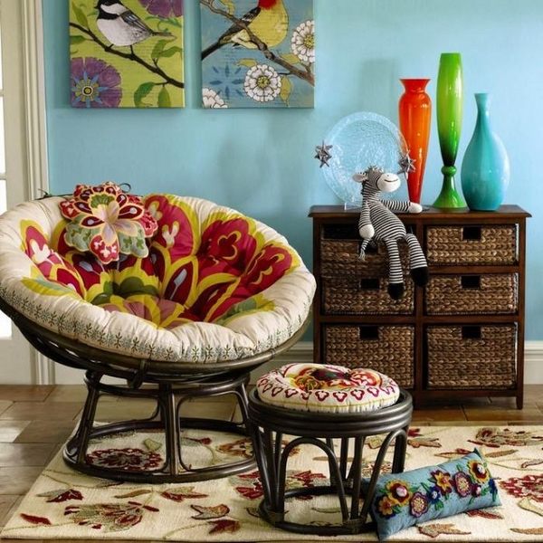 colorful cushion with footrest kids room furniture