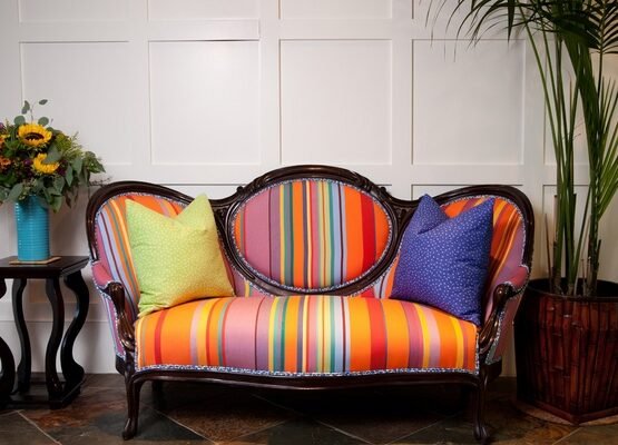 colorful-settee-elegant-home-furniture-ideas-side-table-home-entryway